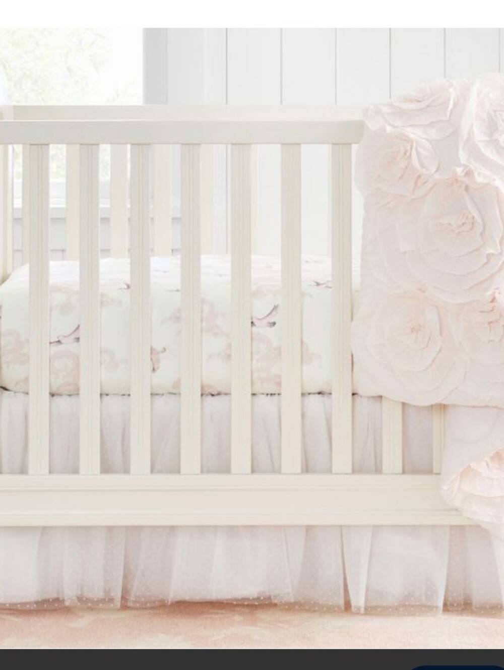 Pottery Barn Monique Lhuillier Tulle Tiny Dot Crib Skirt NWT